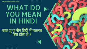 What Do You Mean In Hindi